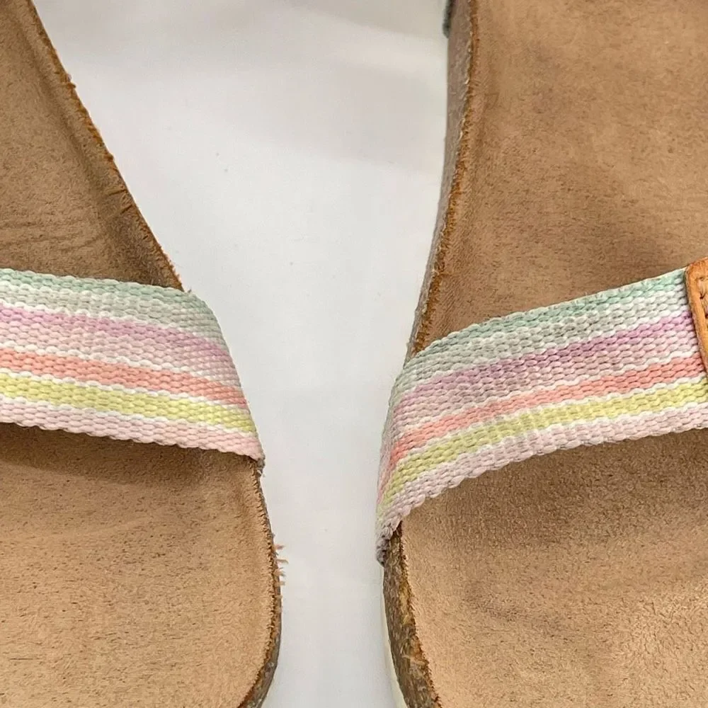 Cat & Jack Val Girl’s Tan Hook and Loop Open Toe Footbed Sandals Size 1